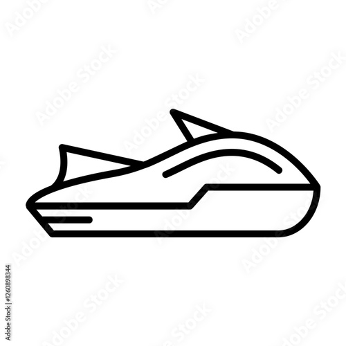 Jet ski Outline Style Icon Design
