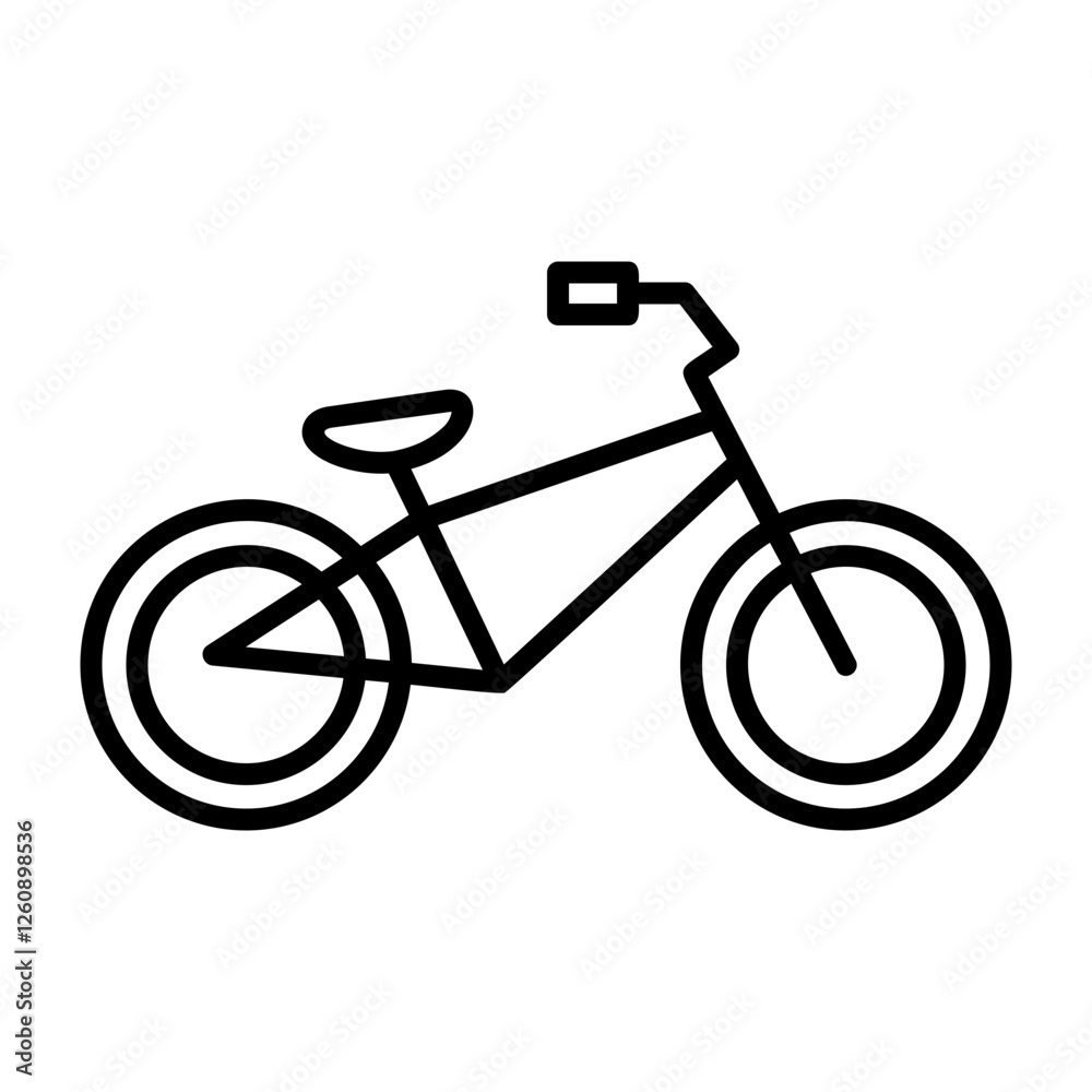 Fototapeta premium Beach cruiser bike Outline Style Icon Design