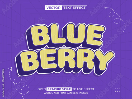 blueberry editable text, font effect, 3d text for title