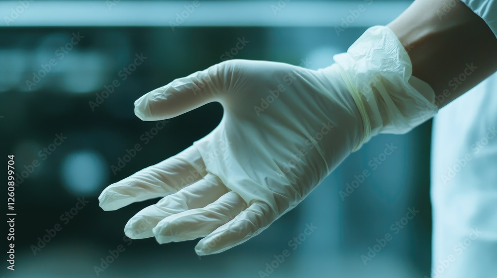 Glove Usage A detailed focus on a hand putting on disposable gloves reminding the importance of hygiene while handling food and health equipment. Glove Usage A detailed focus on a hand putting on disposable gloves reminding the importance of hygiene while handling food and health equipment.