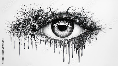 Ornate Eye, Detailed Graphic Design, Intricate Art photo