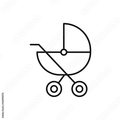 Baby carriage icon. simple thin line vector icon