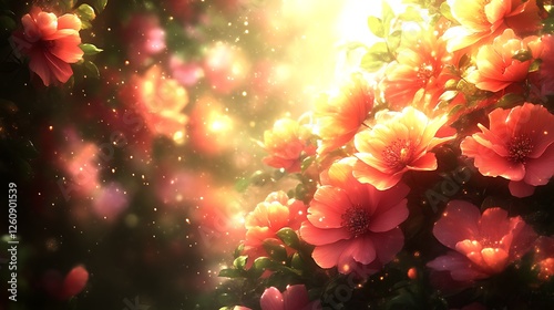 Sunlit Orange Blossoms Glowing Brightly