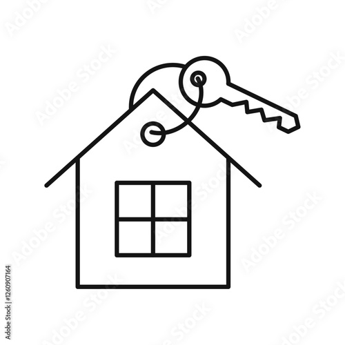 Selling or rent home icon. simple thin line vector icon