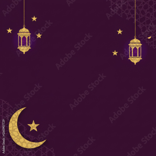 Purple and Gold Ramadan Background