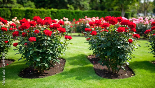 Wallpaper Mural A heart-shaped rose garden on Valentine's Day, extreme wide shot, rack focus, eye level. Torontodigital.ca