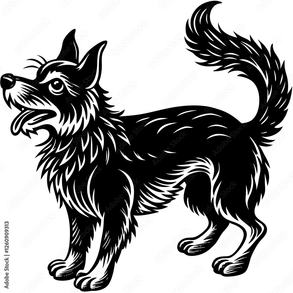 Obraz premium black and white dog