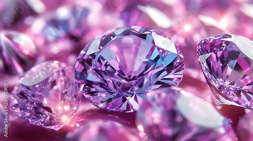 Sparkling Purple Gemstones Glistening Brilliantly