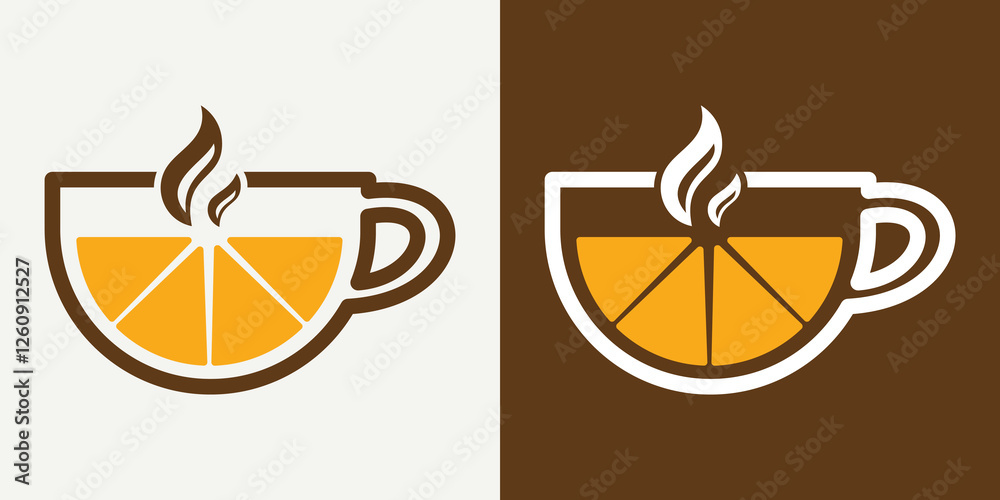 Fototapeta premium juice and coffee cup logo icon template vector design illustration