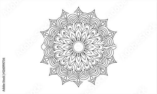Relaxation traditional ornamental mandala for Coloring book page ,Vector mandala pattern design with hand drawn henna tattoo pattern for background, coloring book page and your desired ideas