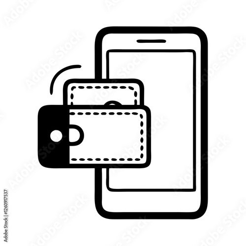 Free Download Digital wallet icon featuring smartphone and cards for mobile payments
 - GFXLoad