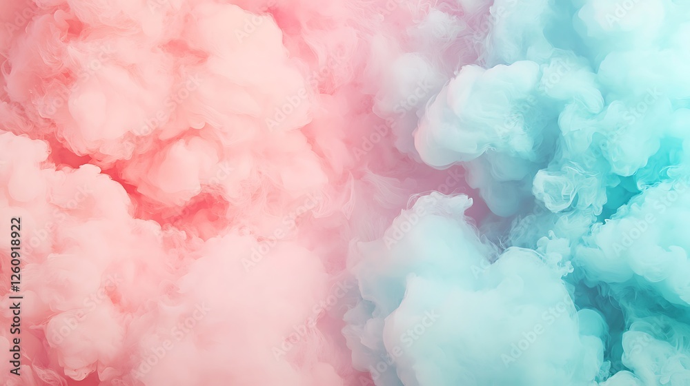 Fototapeta premium A vibrant blend of pink and blue clouds creates a dreamy, ethereal background, perfect for creative projects or calming visuals.