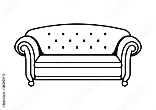 sofa line art vector illustration 
