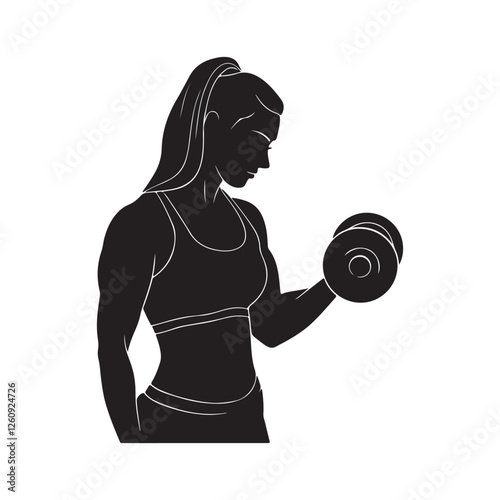dumbbell, fitness, gym female logo