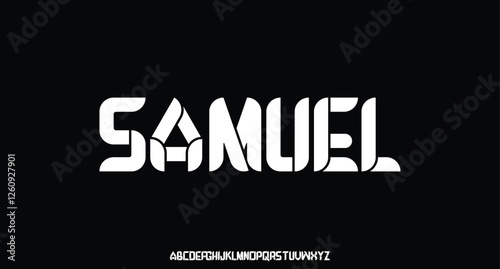 Modern Design vector linear Font for Title, Header, Lettering, Logo, Monogram. Corporate Business Luxury Technology Typeface. Letters, Numbers Line art style.
