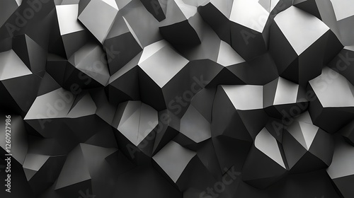 Abstract Black And Grey Geometric Polygonal Structure