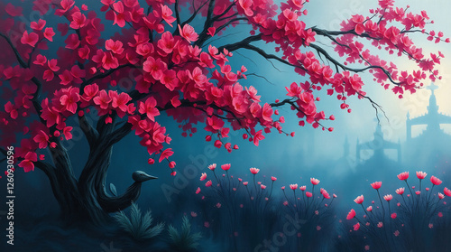 tree in the morning