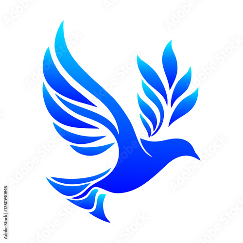 blue bird flying vector image