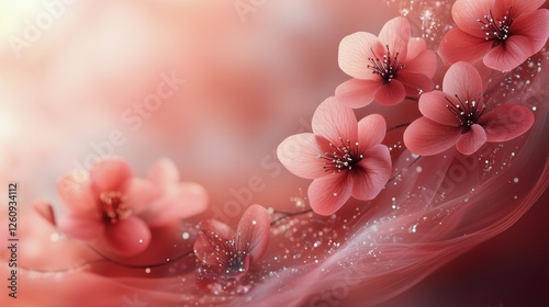 Delicate pink blossoms with soft backgrounds creating a serene atmosphere