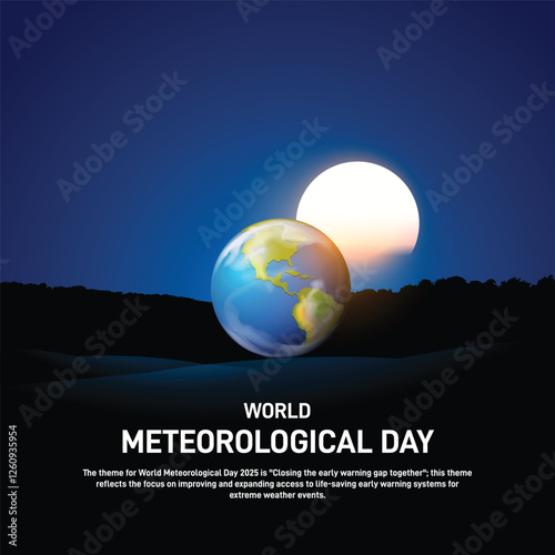 world meteorological day 2025. world meteorological day concept banner, poster, social media post, postcard, background, backdrop, template, greetings card, web banner, cover design etc.