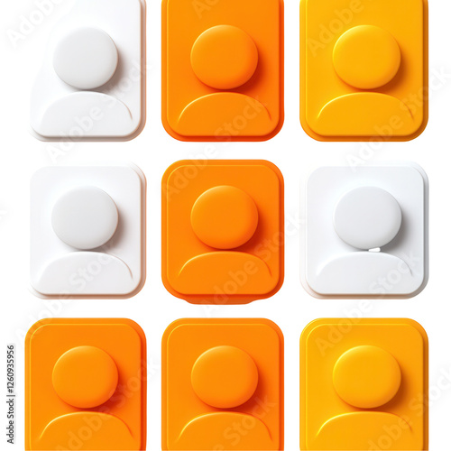 User interface design elements digital workspace icon set modern environment top-down view transparent background