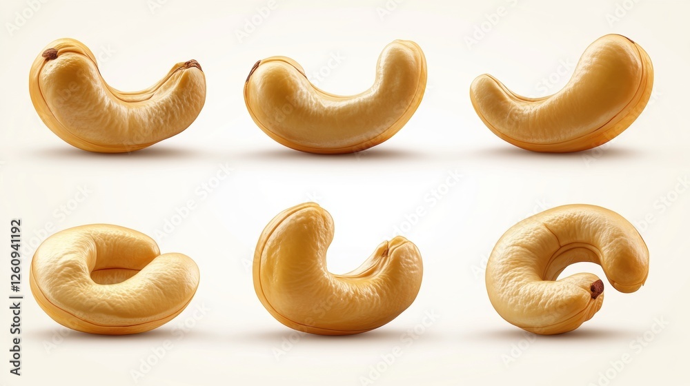 Variety of Cashew Nuts Displayed on Light Background for Healthy Snacking Options Variety of Cashew Nuts Displayed on Light Background for Healthy Snacking Options