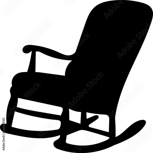 rocking chair silhouette on white background vector