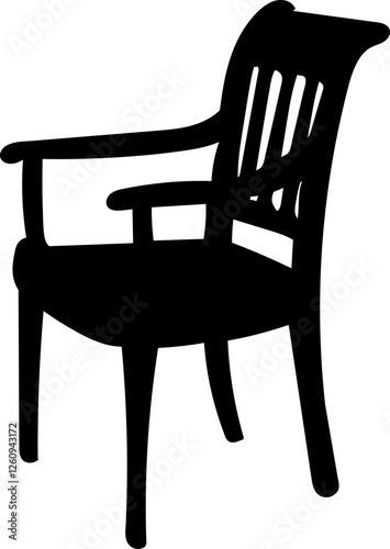 chair silhouette on white background vector