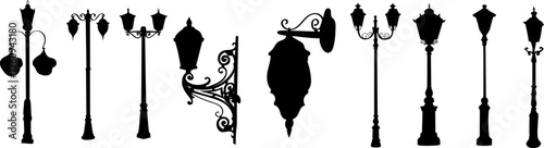 rockets set silhouette on white background vector