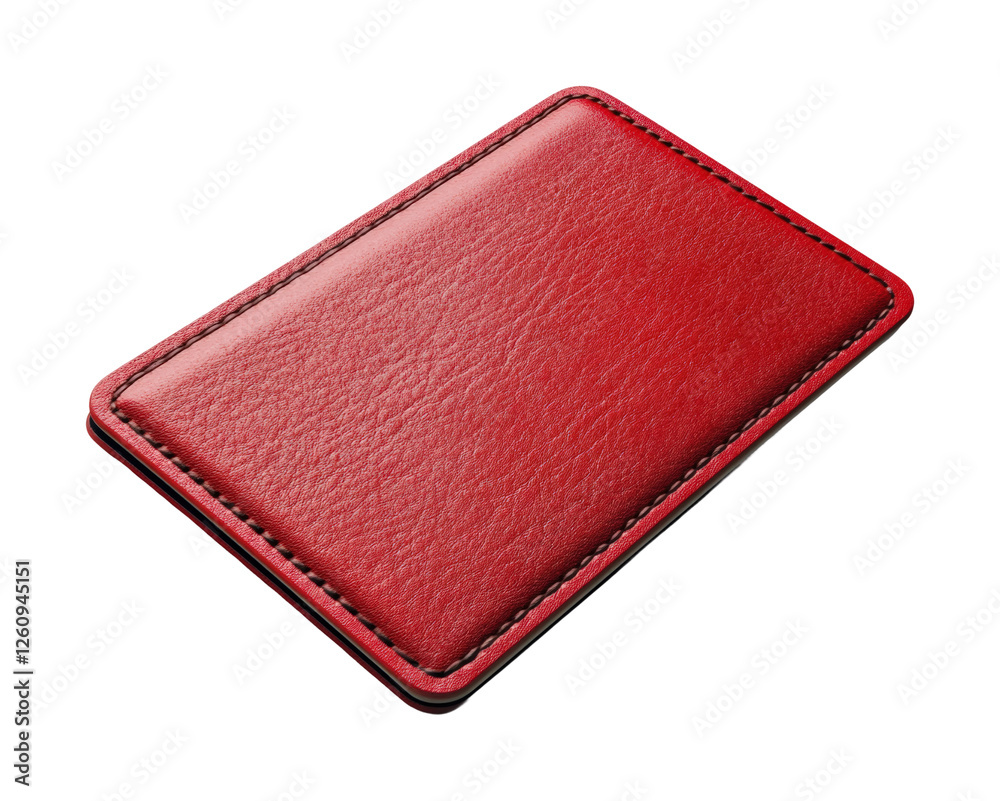 Red leather wallet minimalist luxury isolated on transparent background - Generative AI Red leather wallet minimalist luxury isolated on transparent background - Generative AI