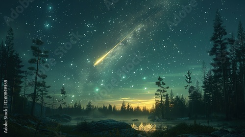 A meteor shower streaking across the night sky, showcasing the wonder of celestial events