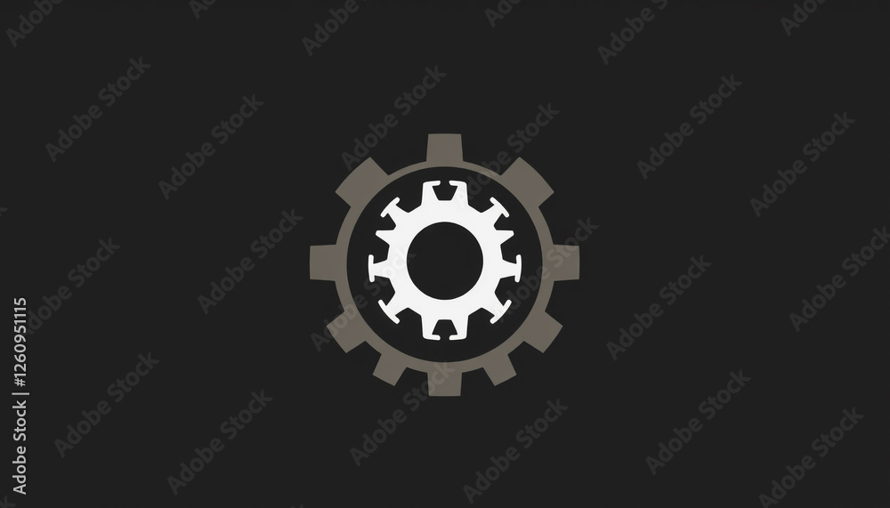 A dark-themed mechanical gear icon representing industrial engineering, technology, and mechanical innovation in a modern design. A dark-themed mechanical gear icon representing industrial engineering, technology, and mechanical innovation in a modern design.