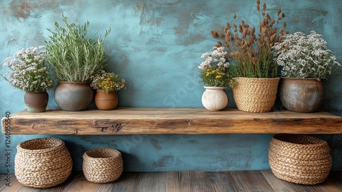 Cozy indoor garden with natural light and potted plants in a serene window no...