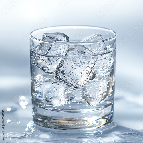 Wallpaper Mural Glass of ice water with clear ice cubes, refreshing ice water drink with sparkling clarity, cold ice water in glass with melting ice water effect Torontodigital.ca