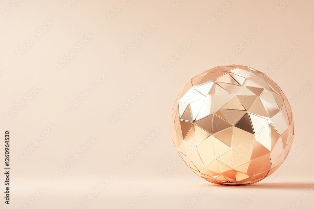 Elegant Golden Disco Ball Reflecting Warm Light on Clean White Background Perfect for Minimalist Decor and Design Projects Elegant Golden Disco Ball Reflecting Warm Light on Clean White Background Perfect for Minimalist Decor and Design Projects