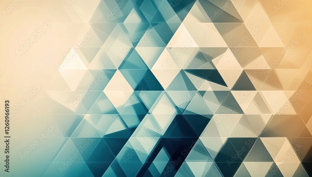 Fototapeta premium Minimalist modern minimal geometric background with subtle polygonal shapes in neutral colors, modern theme, calming, clean design backdrop