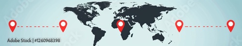 Obraz na płótnie Global Connections: World Map with Markers w salonie