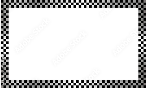 Silver checkered pattern rectangle frame. Silver frame