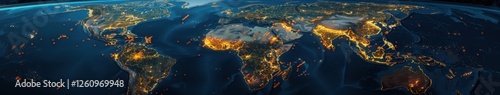 Obraz na płótnie Global City Lights - A Stunning View of Earth w salonie