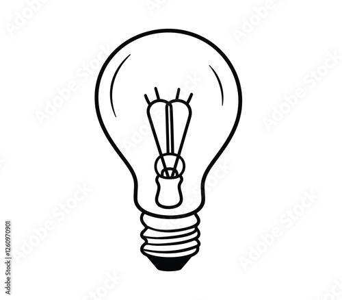 light bulb line art vector illustration