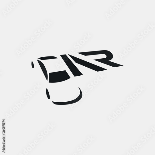 Vector car text logo design