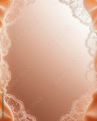 Delicate Lace Frame with Soft Fabric Background for Elegant Design