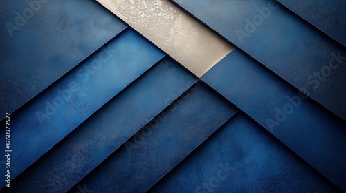 Textured blue layers with metallic accent create an abstract design for moder...
