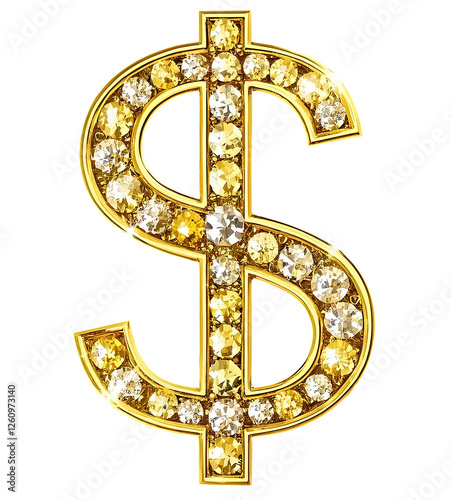 Obraz na płótnie dollar sign $ 3d gold and encrusted with diamonds png clipart cutout transparent isolated w salonie
