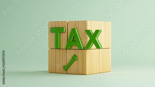Green Tax Cubes: A Conceptual 3D Render of Tax Season Preparation AI Generated