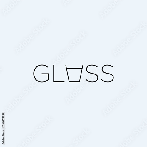 Vector glass text logo design
