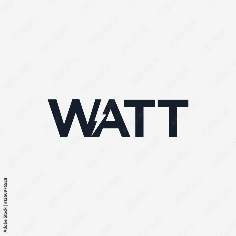 Obraz premium Vector watt text logo design