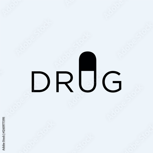 Vector drug text logo design