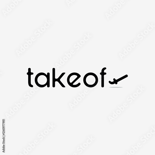 Vector take off text logo design