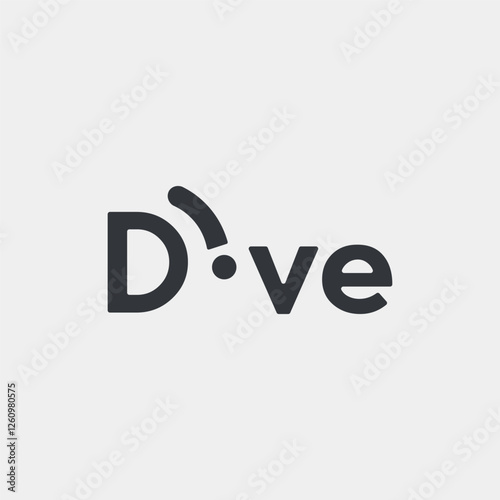 Vector dive minimal text logo design